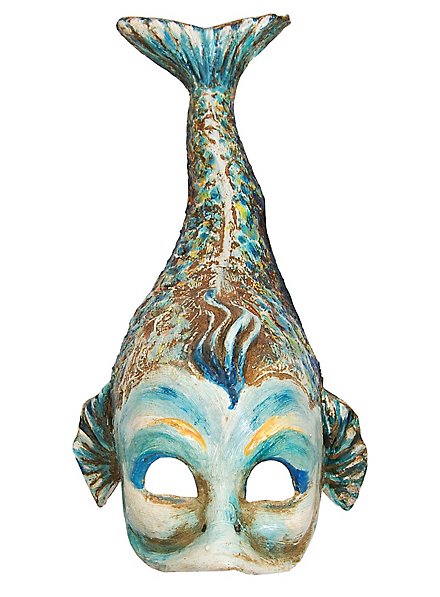 Maschera veneziana blu pesce
