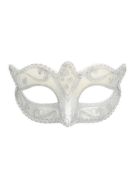 Maschera Da Pipistrello Con Brillantini Neri E Argento