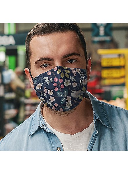 Masque en tissu motif fleurs - maskworld.com