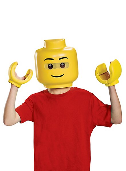 Masque et mains de figurine Lego pour enfants