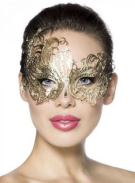Masque vénitien en métal Fiore oro