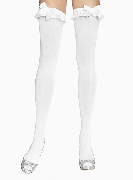 Medias Blancas Con Lazo Blanco