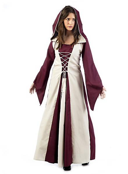 Medieval costume damsel bordeaux - maskworld.com
