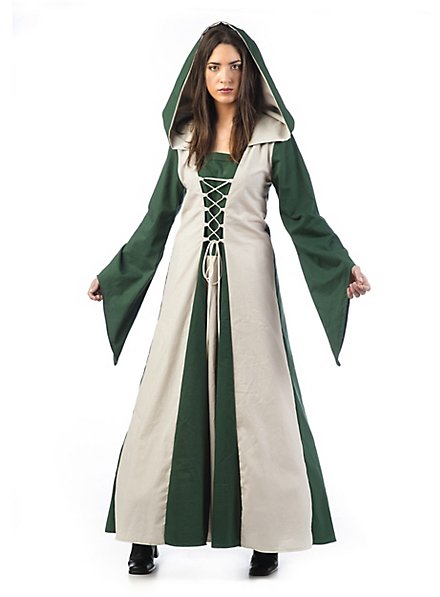 Medieval costume damsel dark green - maskworld.com