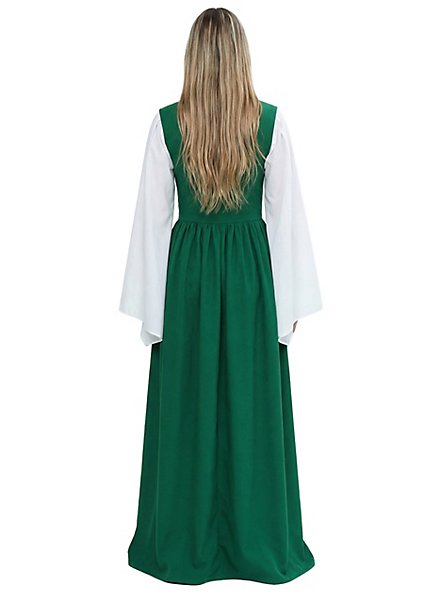 Medieval sleeveless dress - Lucretia, green - maskworld.com