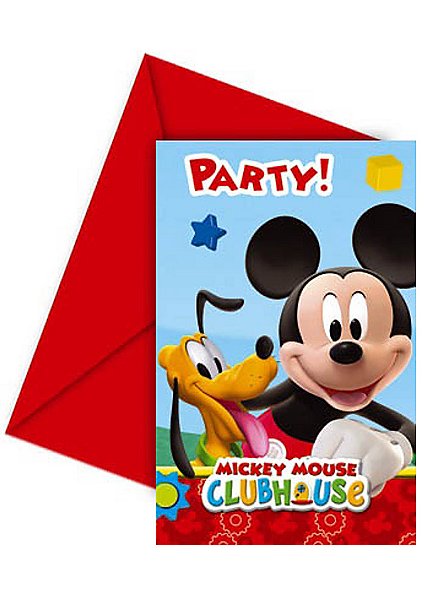 Mickey Mouse invitation cards 6 pieces