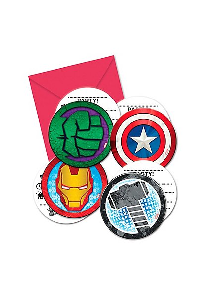 Mighty Avengers invitation cards 6 pieces