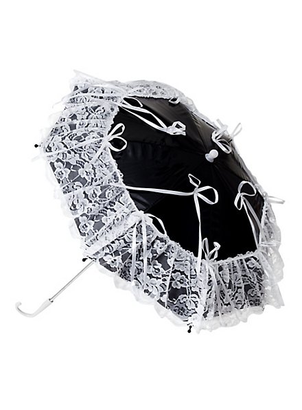 Mini ombrelle en dentelle noire et blanche