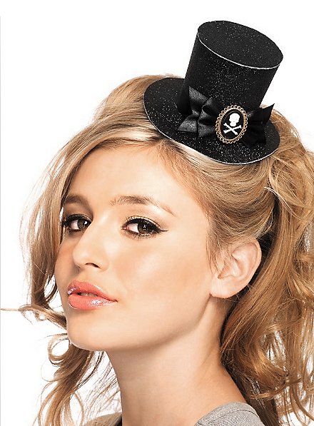 Mini Top Hat with Pirate Brooch 
