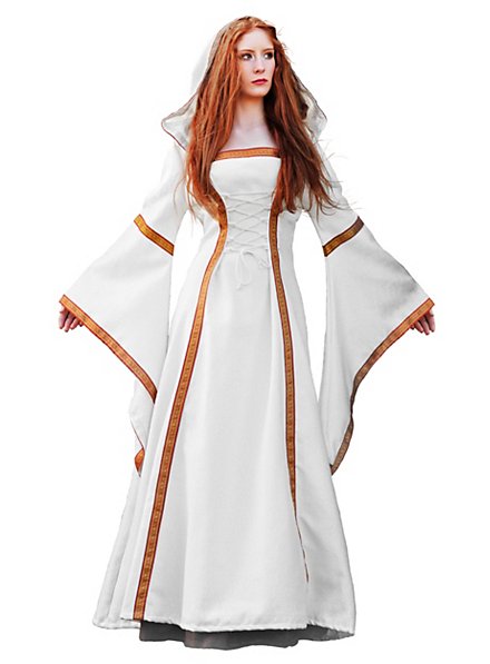 Mittelalterliches Hofkleid weiß Kostüm