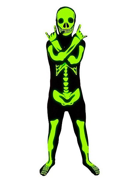 Morphsuit children luminous skeleton full body costume
