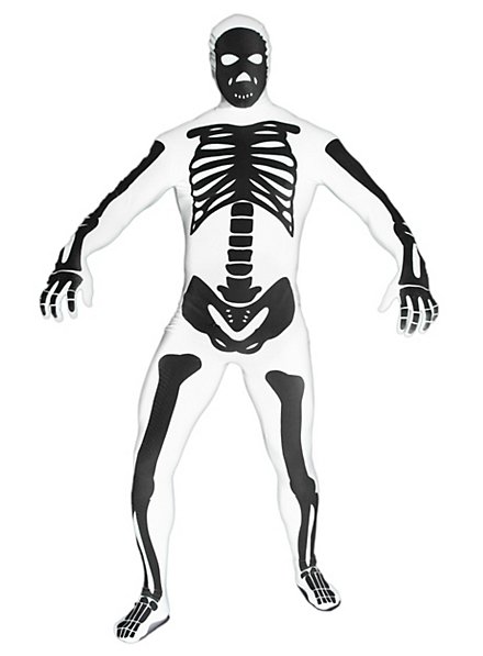 Morphsuit Skelett weiß Ganzkörperkostüm