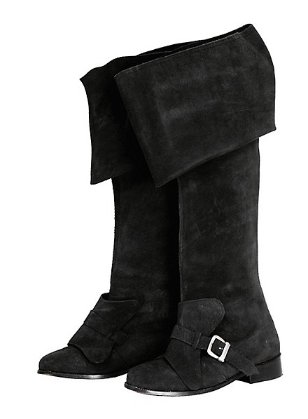 Musketeer Suede Leather Boots black 