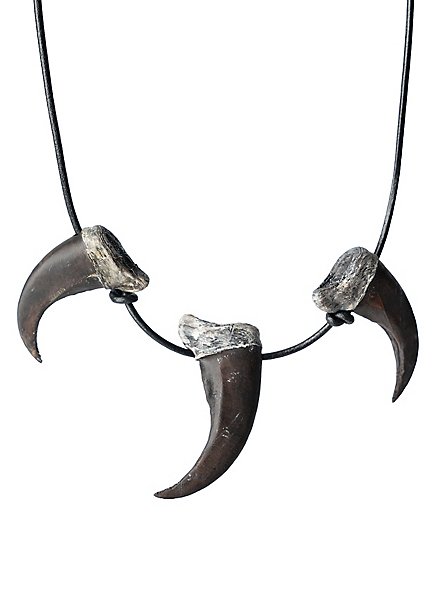 Necklace with 3 wolf claws (painted 3D print)