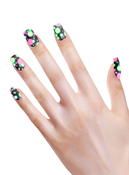 Neon Fingernails Dots