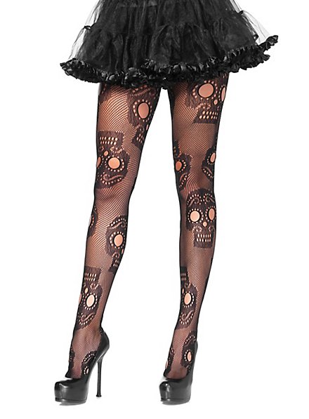 Netpanty met doodshoofd motief