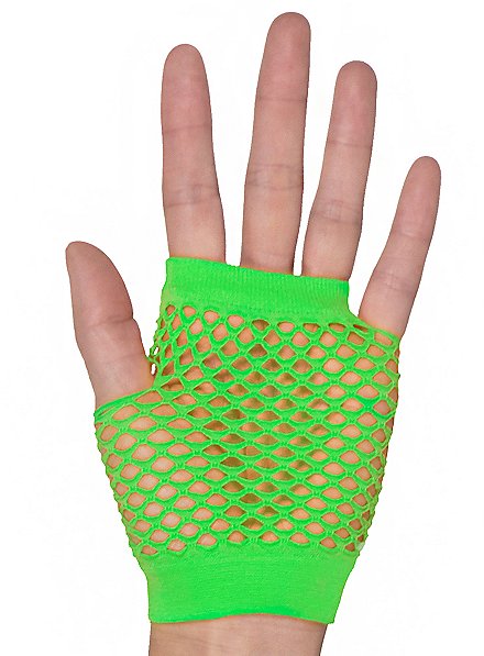3 Paar Fingerlose Netzhandschuhe Damen – 80er/90er Style, Schwarz, Für Halloween & Party