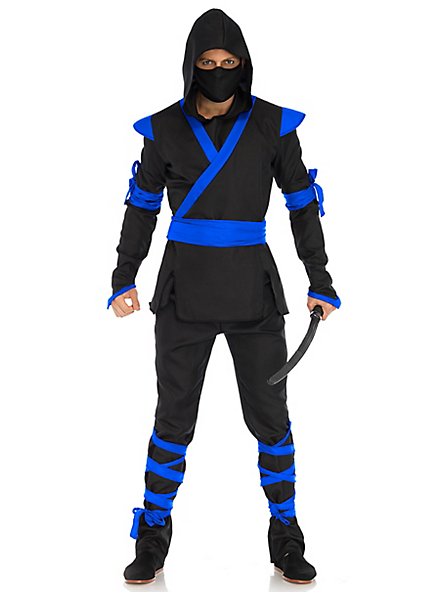 Ninja Kämpfer Kostüm blau