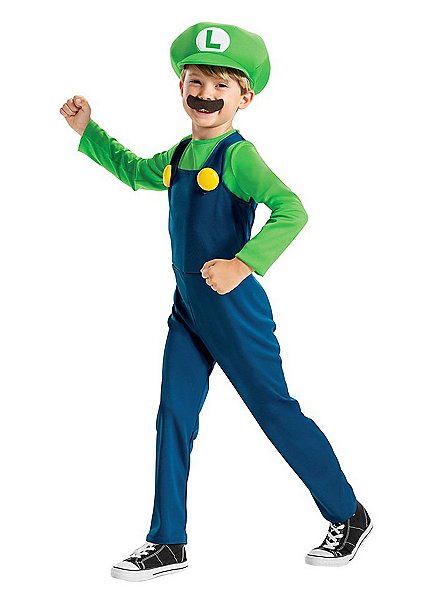 Kids Classic Nintendo Super Mario Bros Luigi Costume