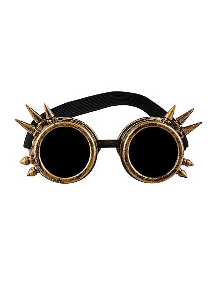 Occhiali Da Moto Steampunk Lenti Gialle Con Montatura Marrone