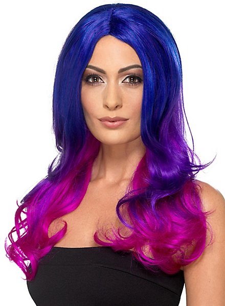 Ombre longhair wig blue-pink