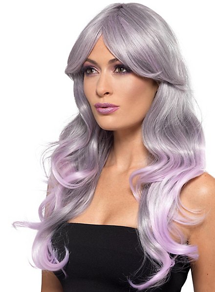Ombre longhair wig grey-purple