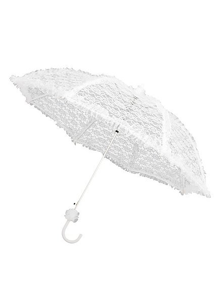 Ombrellone con pizzo bianco