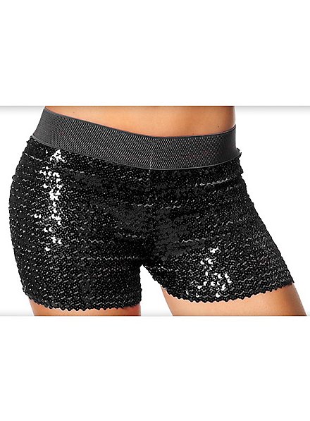 Pailletten hotpants zwart