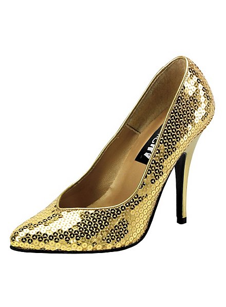 Pailletten Schuhe gold