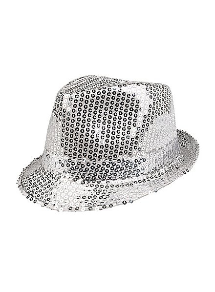 Paillettenhut silber