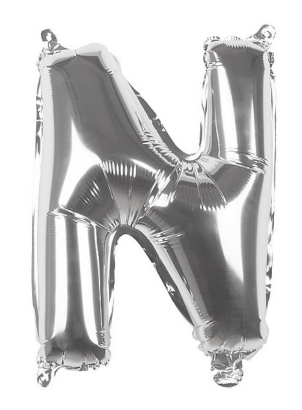 Palloncino in foil lettera N argento 36 cm