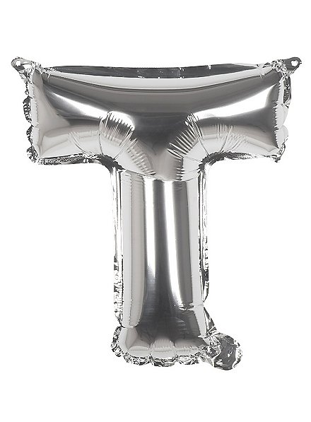 Palloncino in foil lettera T argento 36 cm
