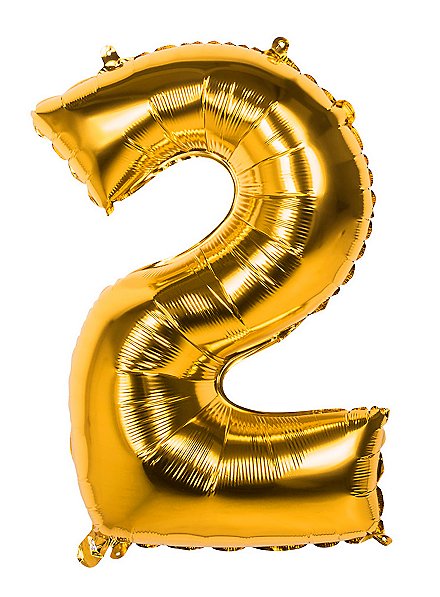 Palloncino in foil numero 2 oro 86 cm