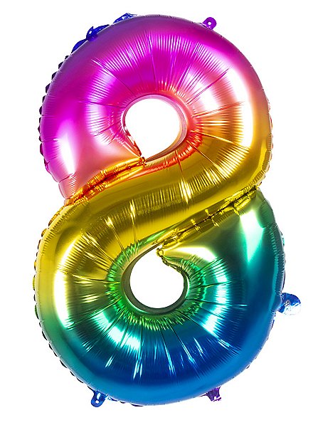 Palloncino in foil numero 8 arcobaleno 86 cm