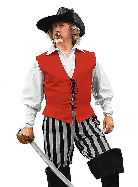 Pantalón De Pirata A Rayas Gris-Negro