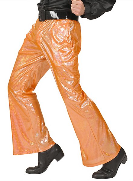 Pantalón Disco Brillante Naranja Para Hombres