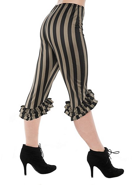 Pantaloni Capri con volant oliva