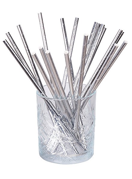 Paper straws silver 20 pieces