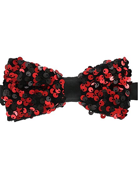 Papillon nero con paillettes rosse