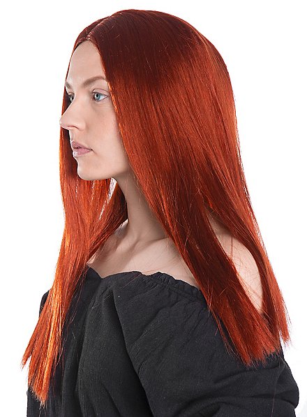 Parrucca di capelli lunghi lisci rosso rame