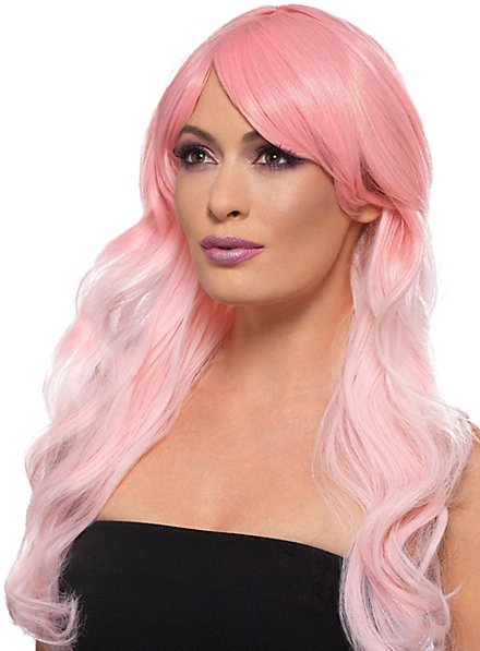 Parrucca lunga Ombre rosa-rosa