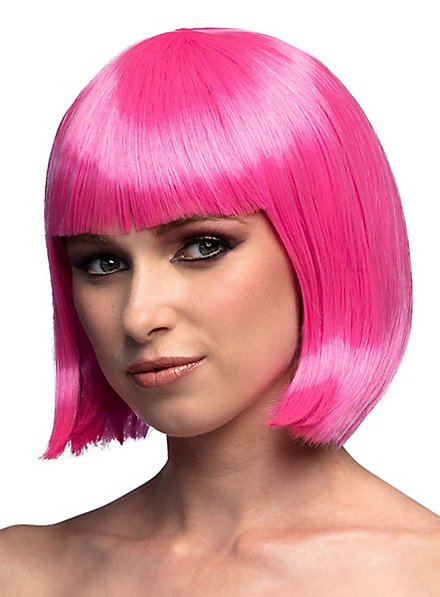 Parrucca rosa con taglio da paggio