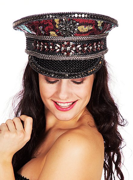 Party officer peaked cap with sequins