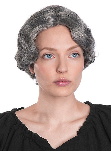 Peluca Corta Gris Oscuro Ondulada