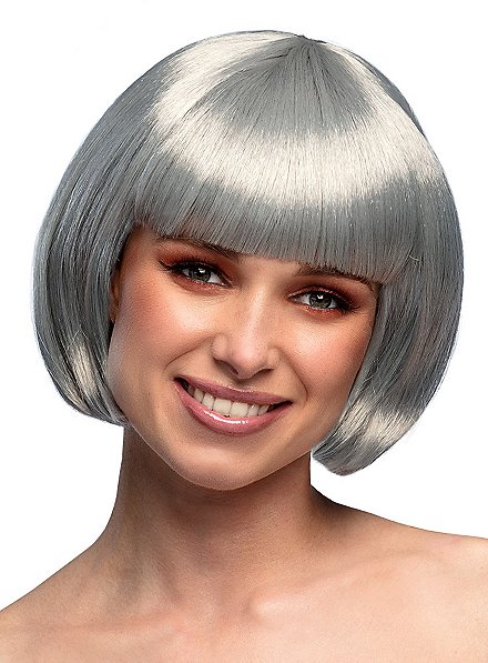 Peluca Corte Paje Plateado-Gris