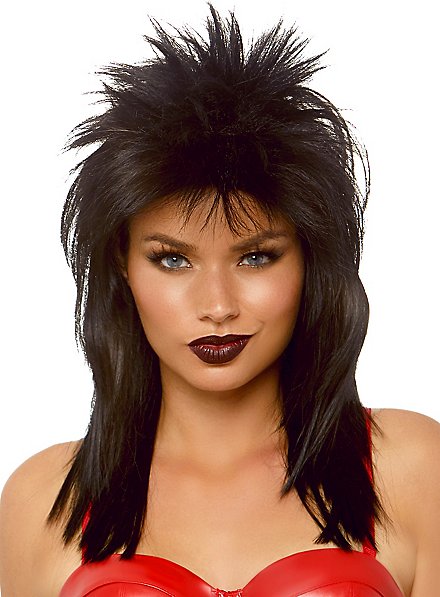 Peluca Mullet Rockstar Negra