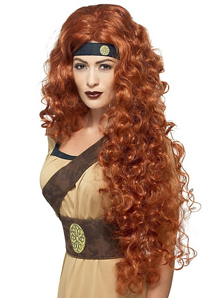 Perruque de cheveux longs de guerrière fantastique