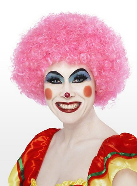 Perruque de clown rose