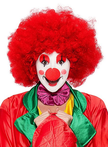 Perruque rouge de clown frisé