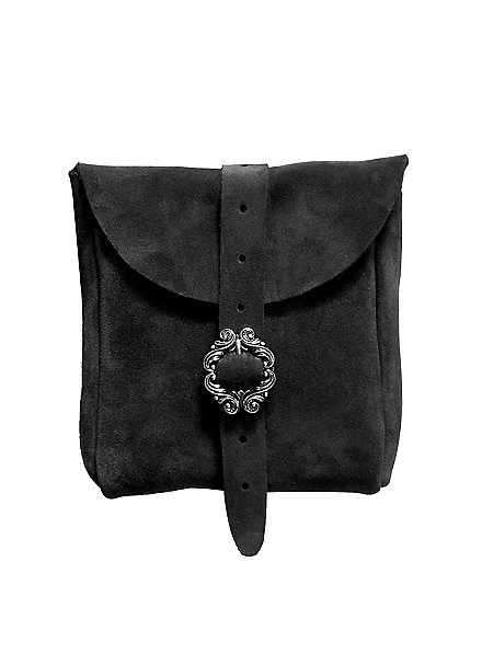 Petite sacoche de ceinture en daim noir